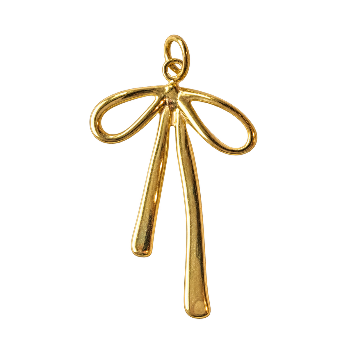 PVD Good Plated Stainless Steel Bow Charm — natural photo on transparent background