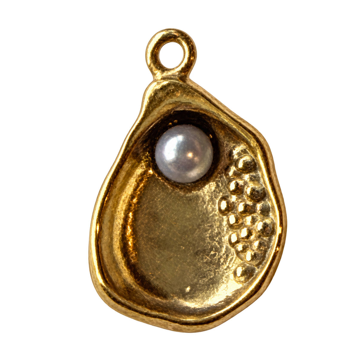 PVD Good Plated Stainless Steel Oyster Shell Charm — natural photo on transparent background