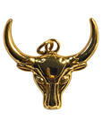 PVD Gold Plated Stainless Steel Bull Head Charm — natural photo on transparent background