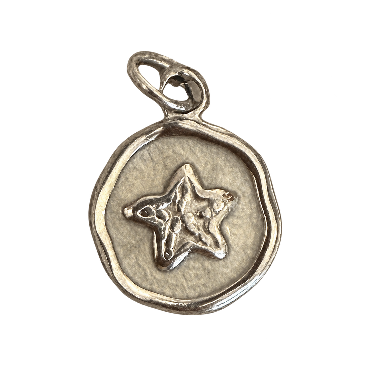 Silver sea creature collection charm — natural silver charm on transparent background