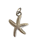 Silver starfish charm — natural silver charm on transparent background