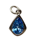 Sterling Silver Birthstone charm — natural silver charm on transparent background