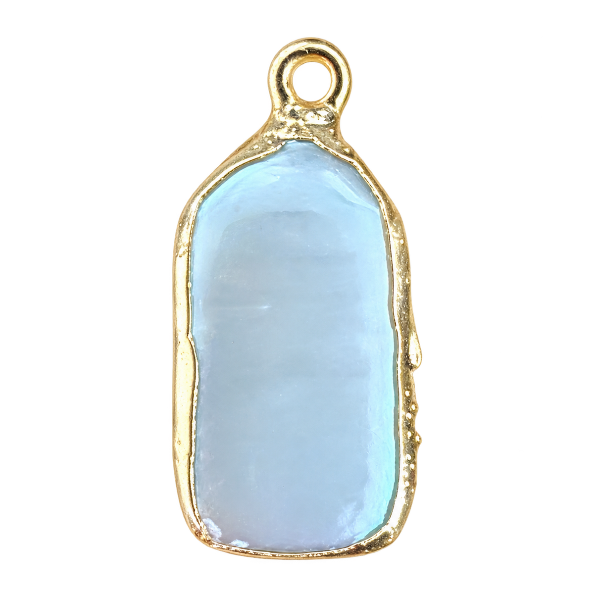 Rectangle pearl charm — natural color, transparent background