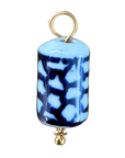 Assorted Floral ceramic charm — Round tube — natural color, transparent background