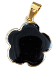 Black flower charm — natural color, transparent background