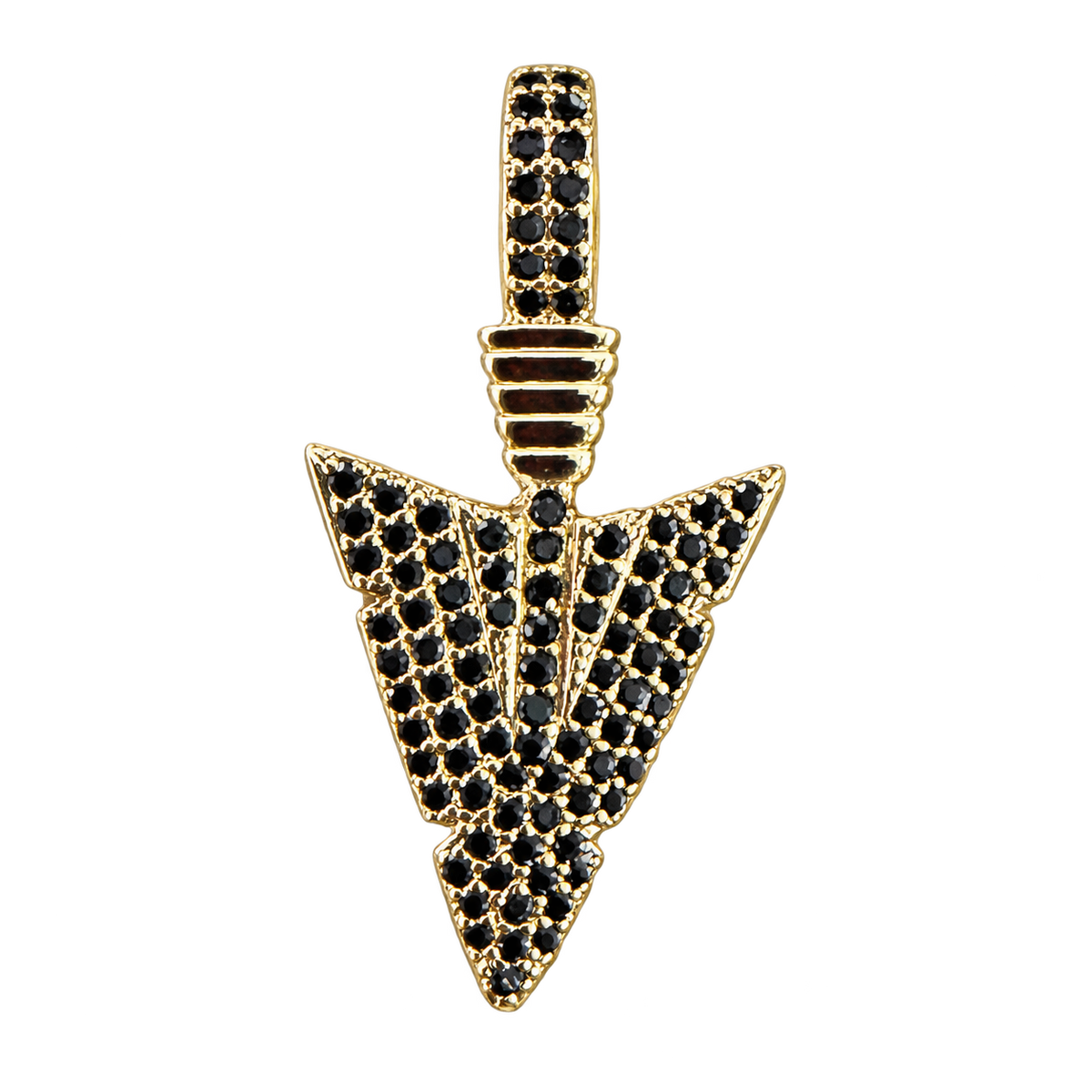Diamond Shark tooth charm — Medium all black diamond tooth — natural color, transparent background