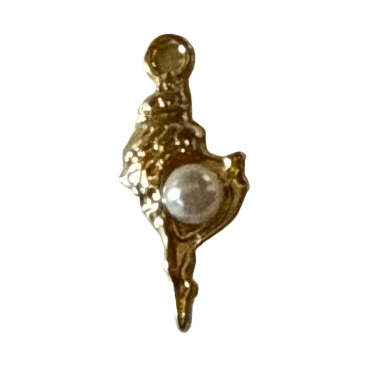 A Conch Shell with Pearl Charm on transparent background