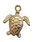 Golden Turtle charm on transparent background