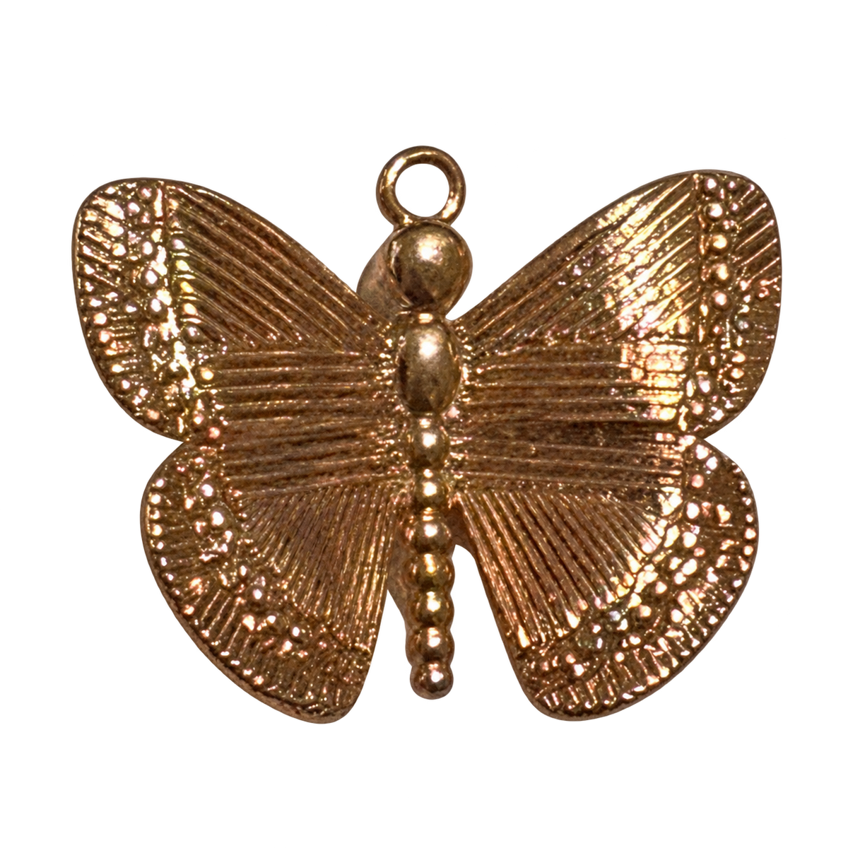 Golden Butterfly charm on transparent background