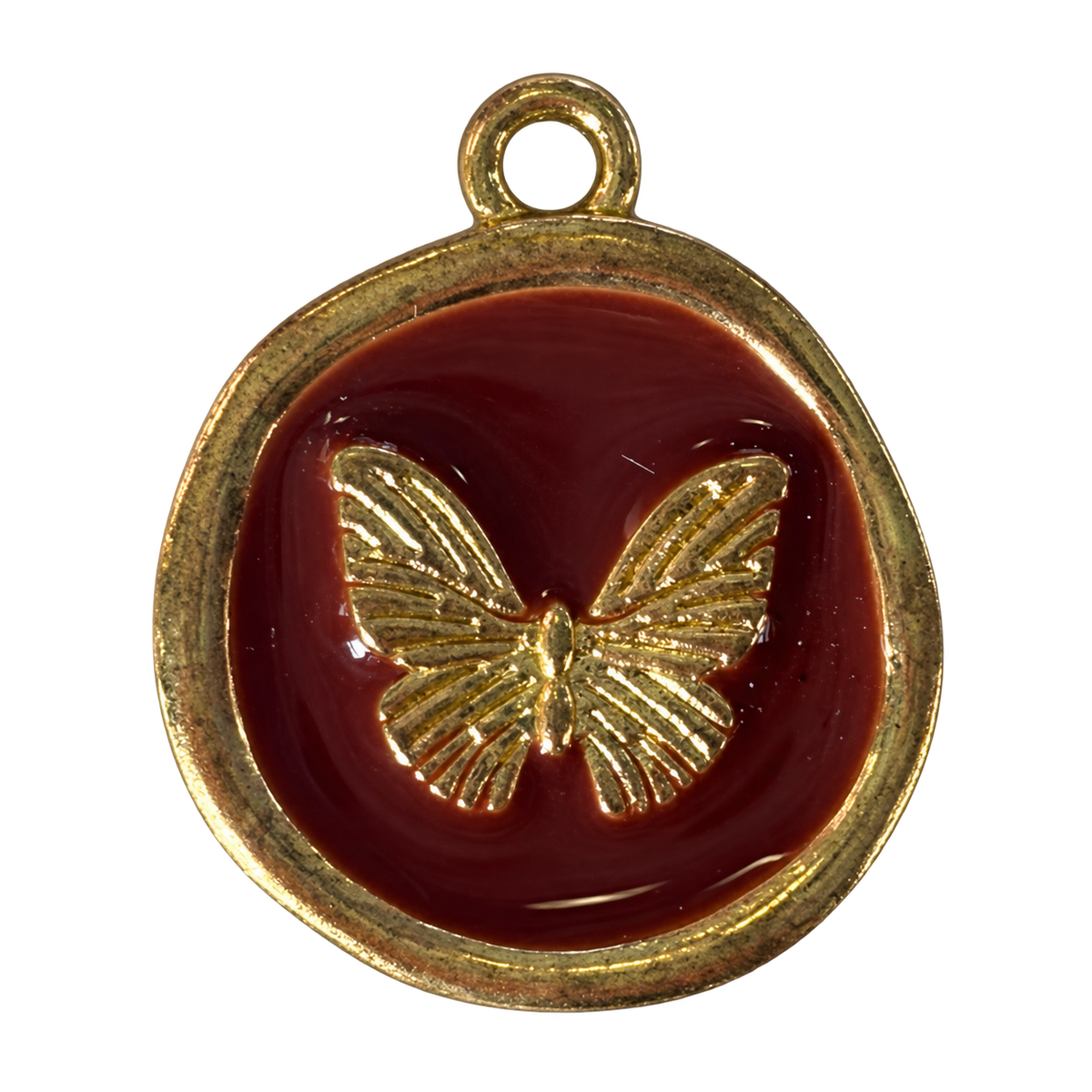 Maroon Butterfly Charm on transparent background