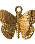SMALL GOLD BUTTERFLY CHARM on transparent background