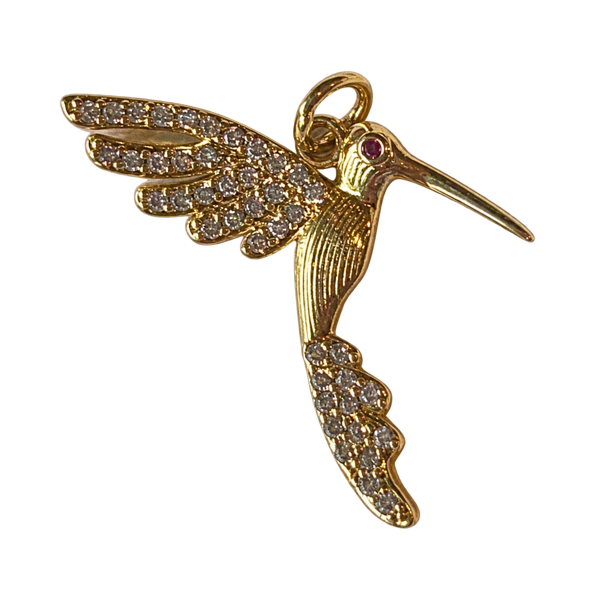 HUMMING BIRD Charm on transparent background