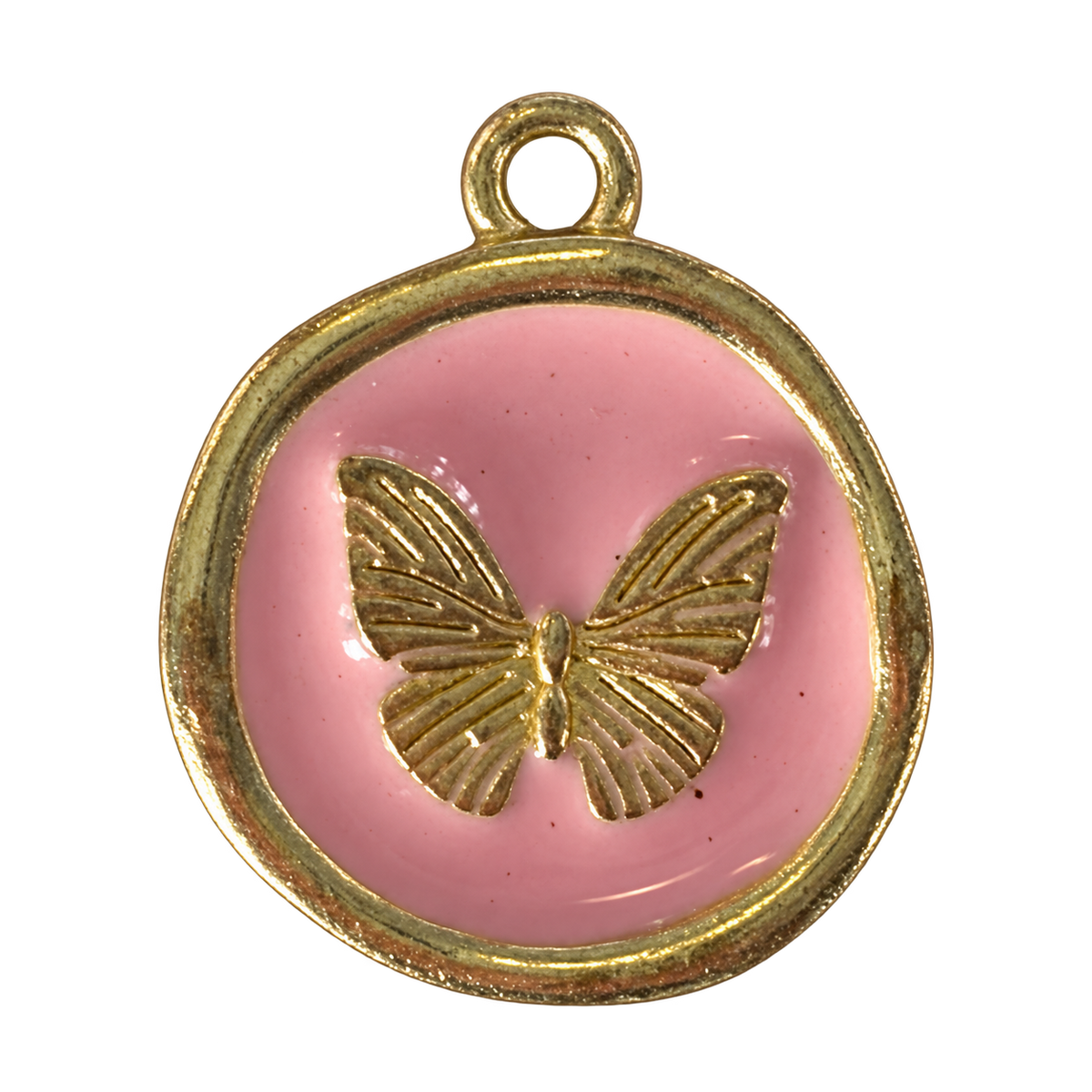 Pink Butterfly Charm on transparent background