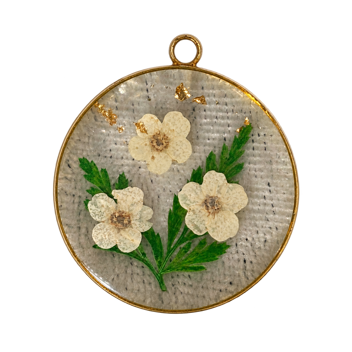 BIRTHDAY FLOWER CHARM with natural finish and accurate details on transparent background