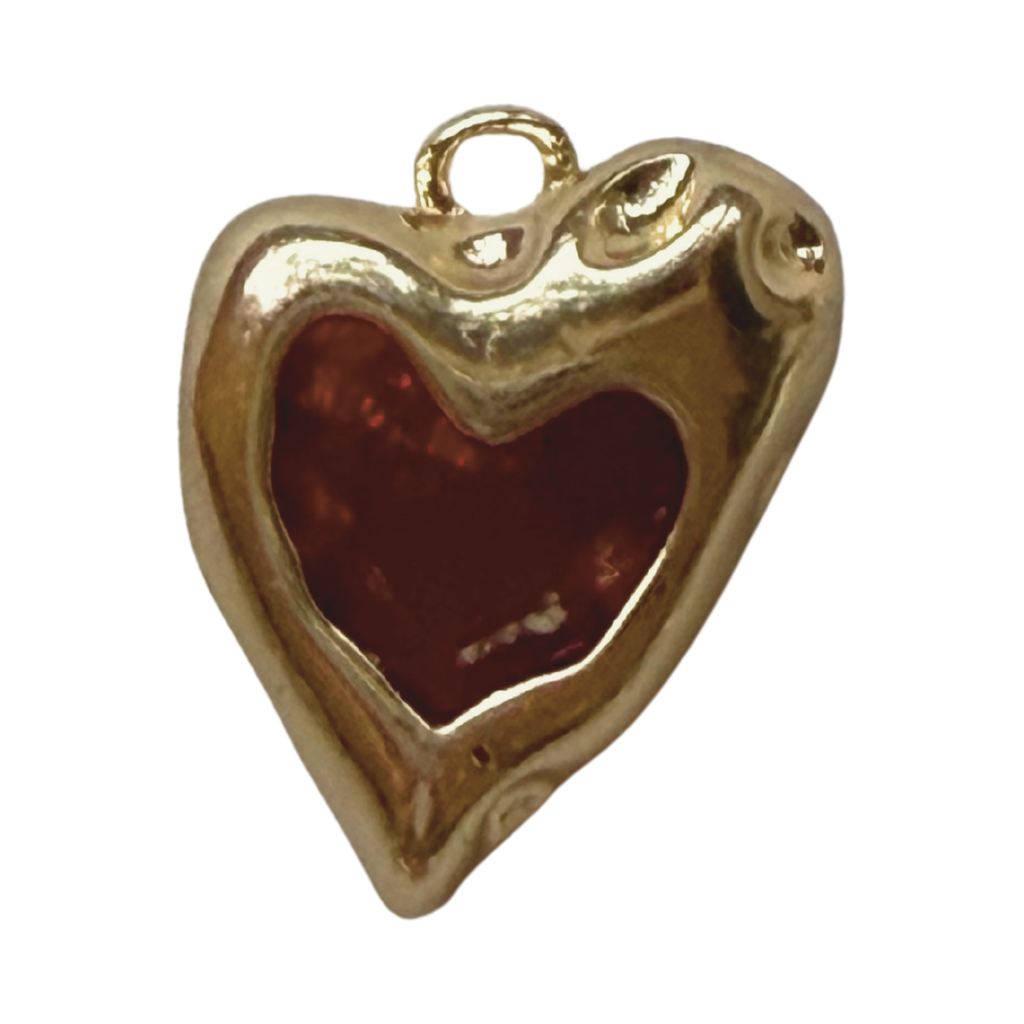 Bubble Heart charm, original color and details, transparent background