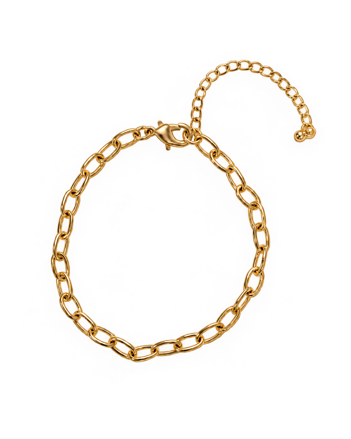 Medium Link Gold Filled bracelet on a transparent background