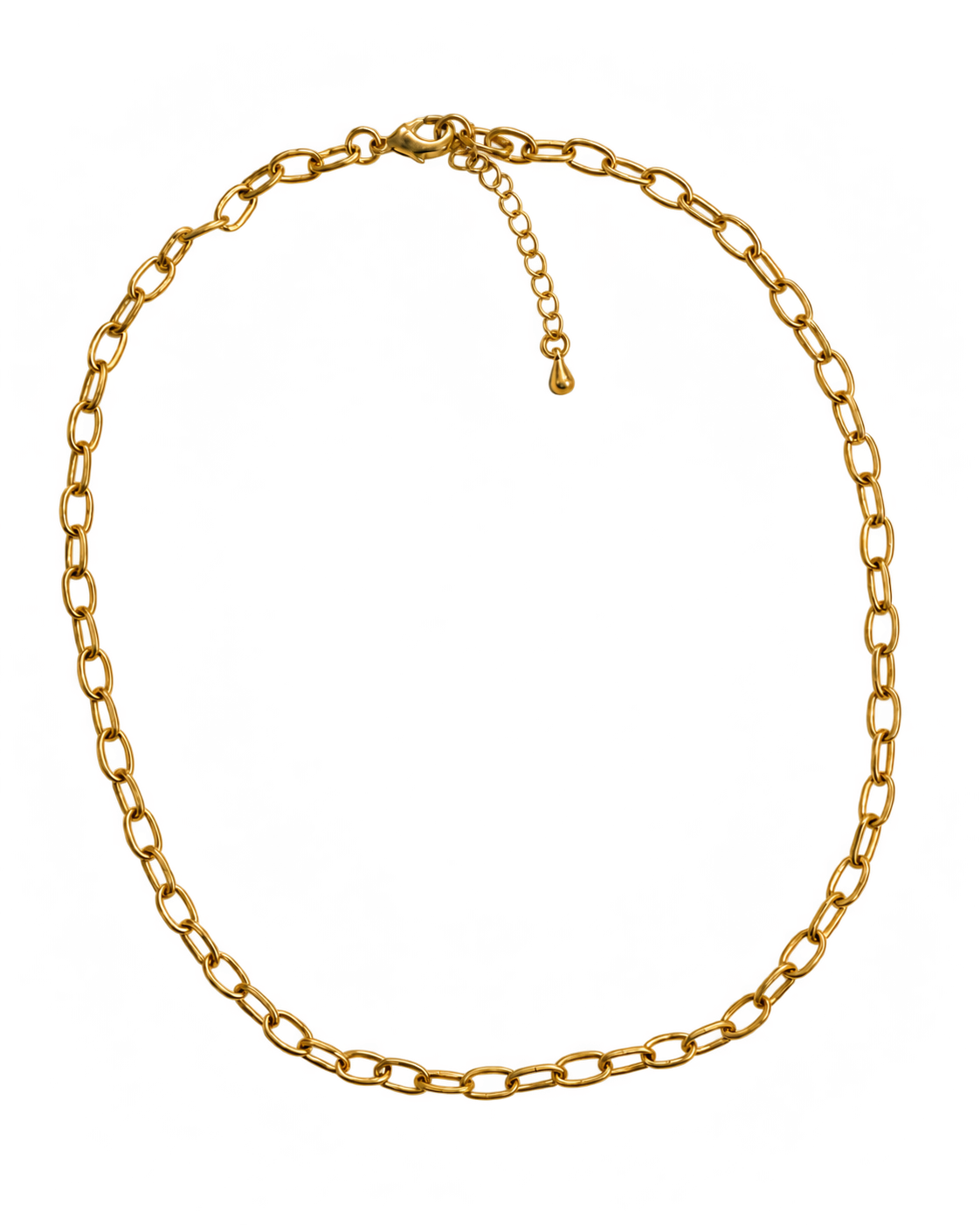 Medium Link Paperclip Necklace on a transparent background