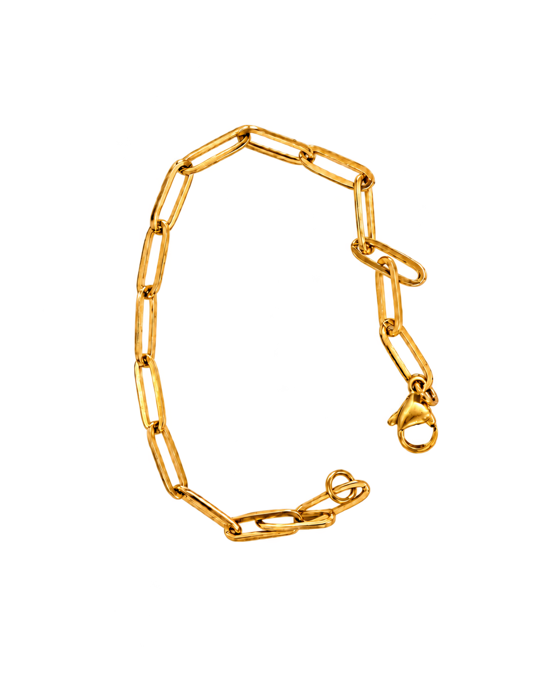Pvd medium paperclip bracelet on a transparent background