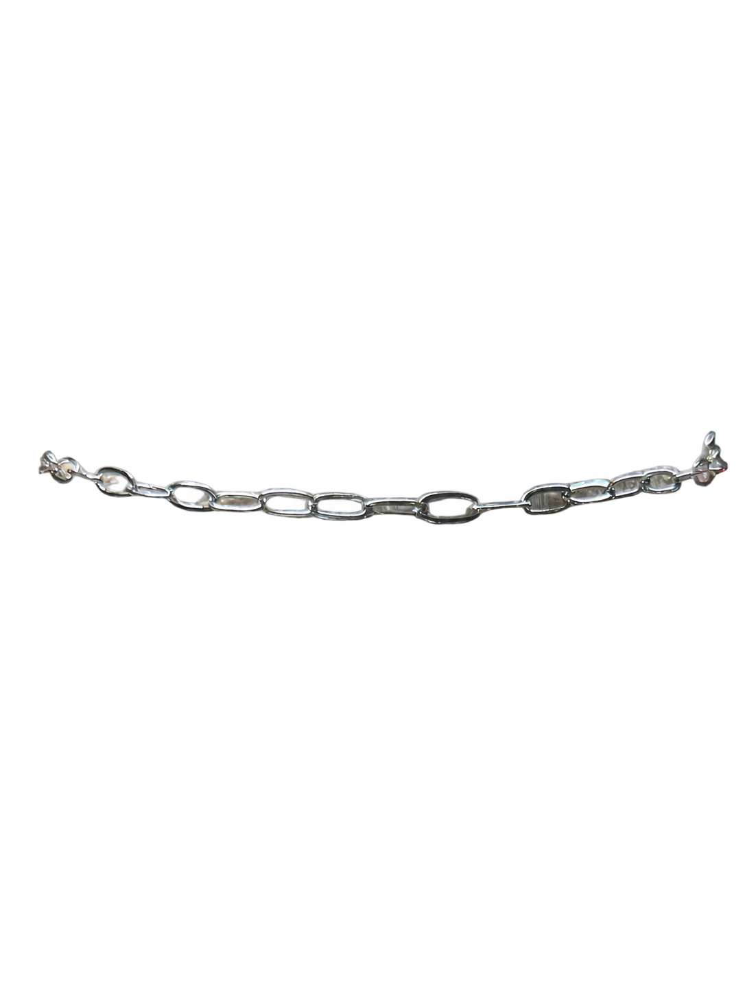 Stainless Steel Paperclip Bracelet on a transparent background