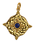 February gold compass birthstone charm, transparent background