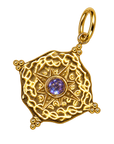 June gold compass birthstone charm, transparent background