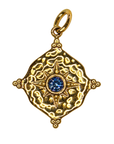 March gold compass birthstone charm, transparent background
