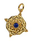 September gold compass birthstone charm, transparent background