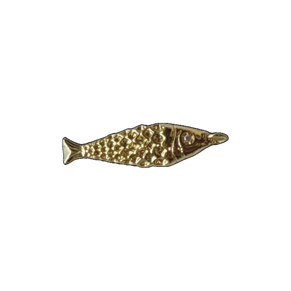 Gold filled Fish charm — Small natural full edit on transparent background