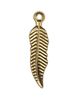 Feather charm natural finish, accurate original detail, transparent background