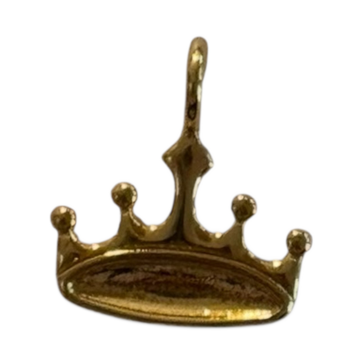 Gold Filled crown charm on transparent background