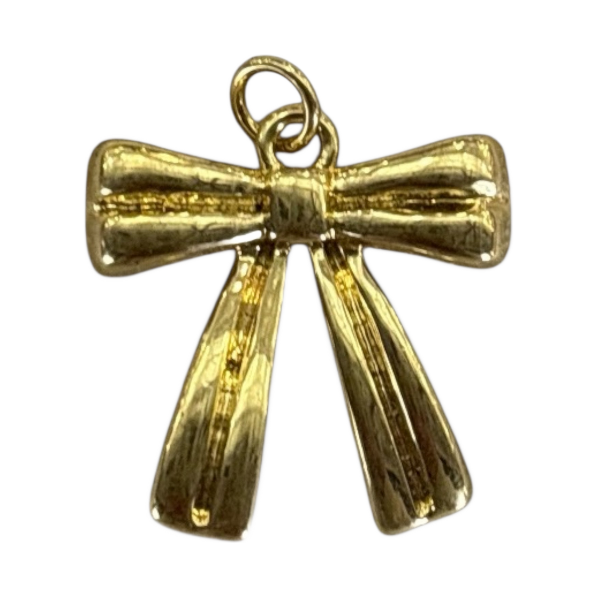 GOLD FILLED BOW Charm on transparent background