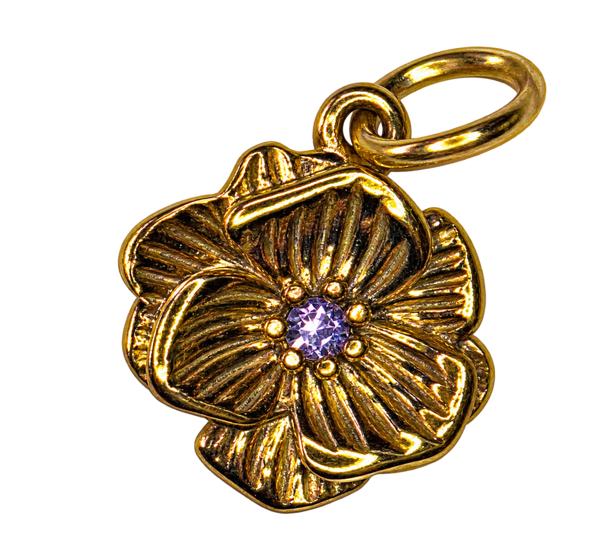 June gold birth flower charm, transparent background