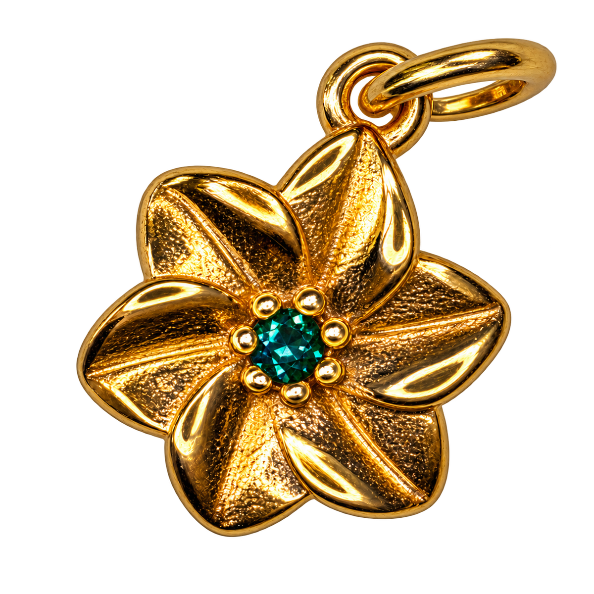may gold birth flower charm, large transparent image