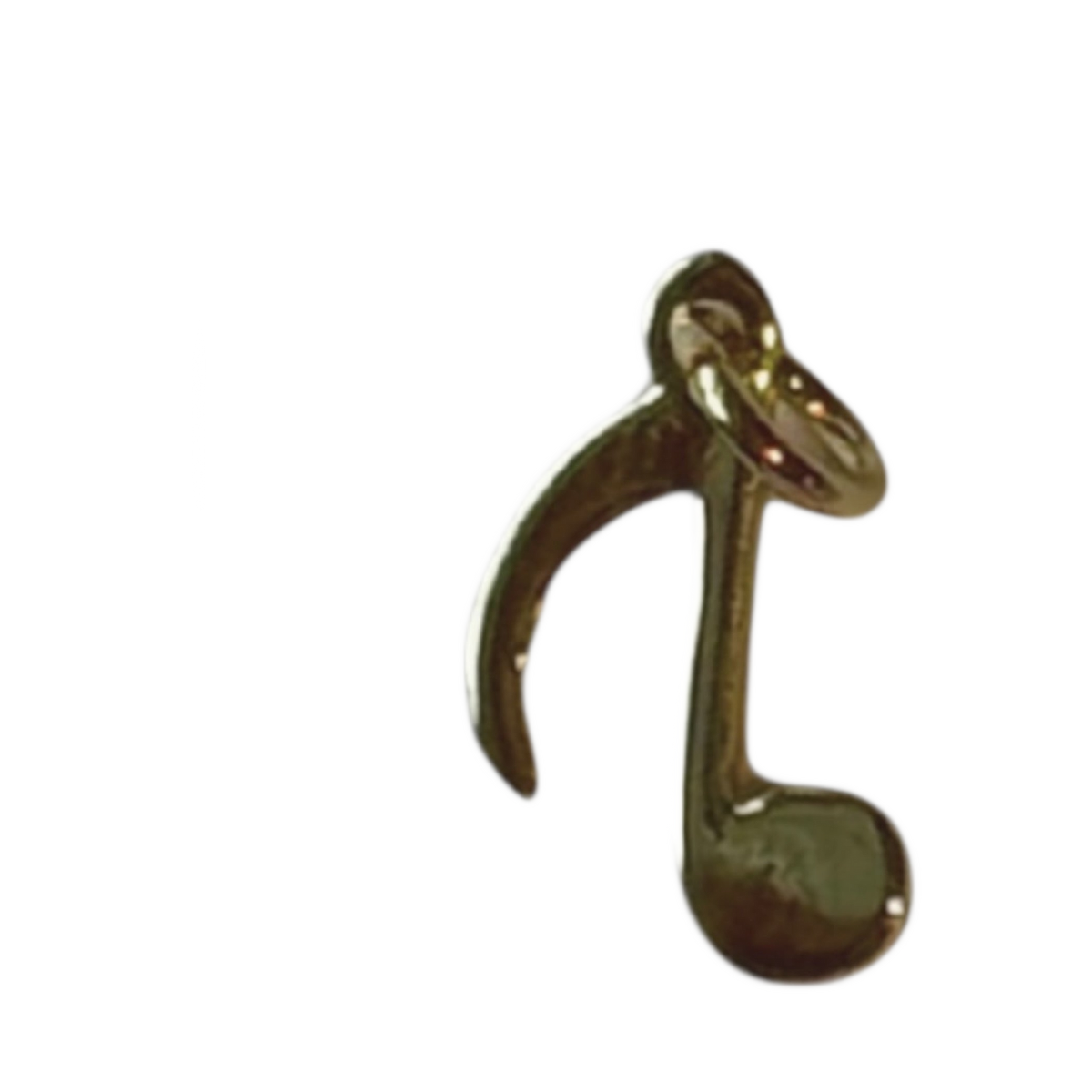 Gold Filled musical note charm on transparent background