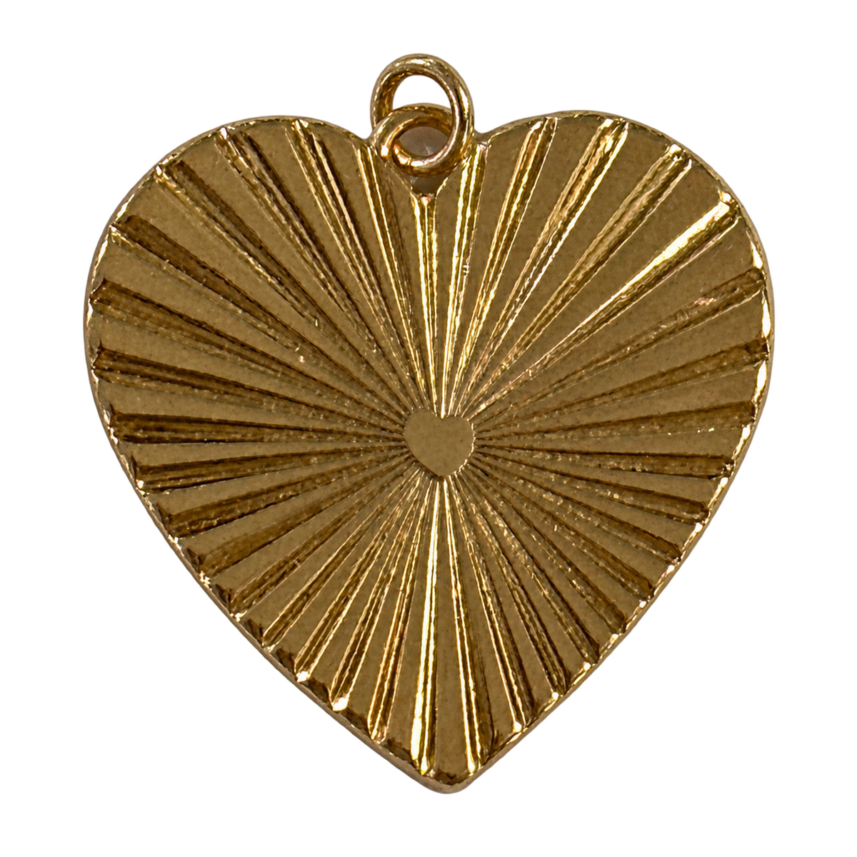 Gold Radiant Heart charm, natural transparent charm image