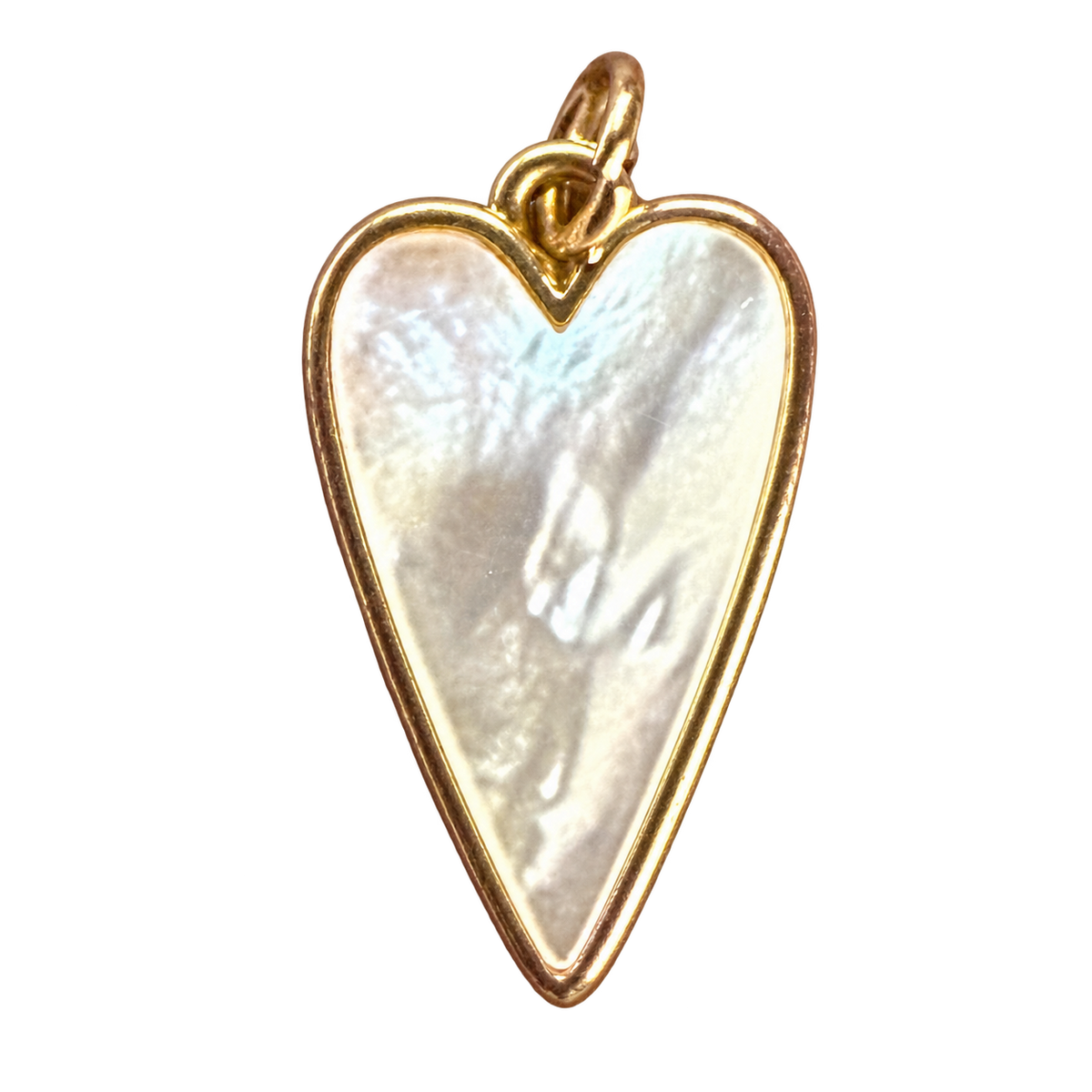 Mother of Pearl Heart charm, natural transparent charm image