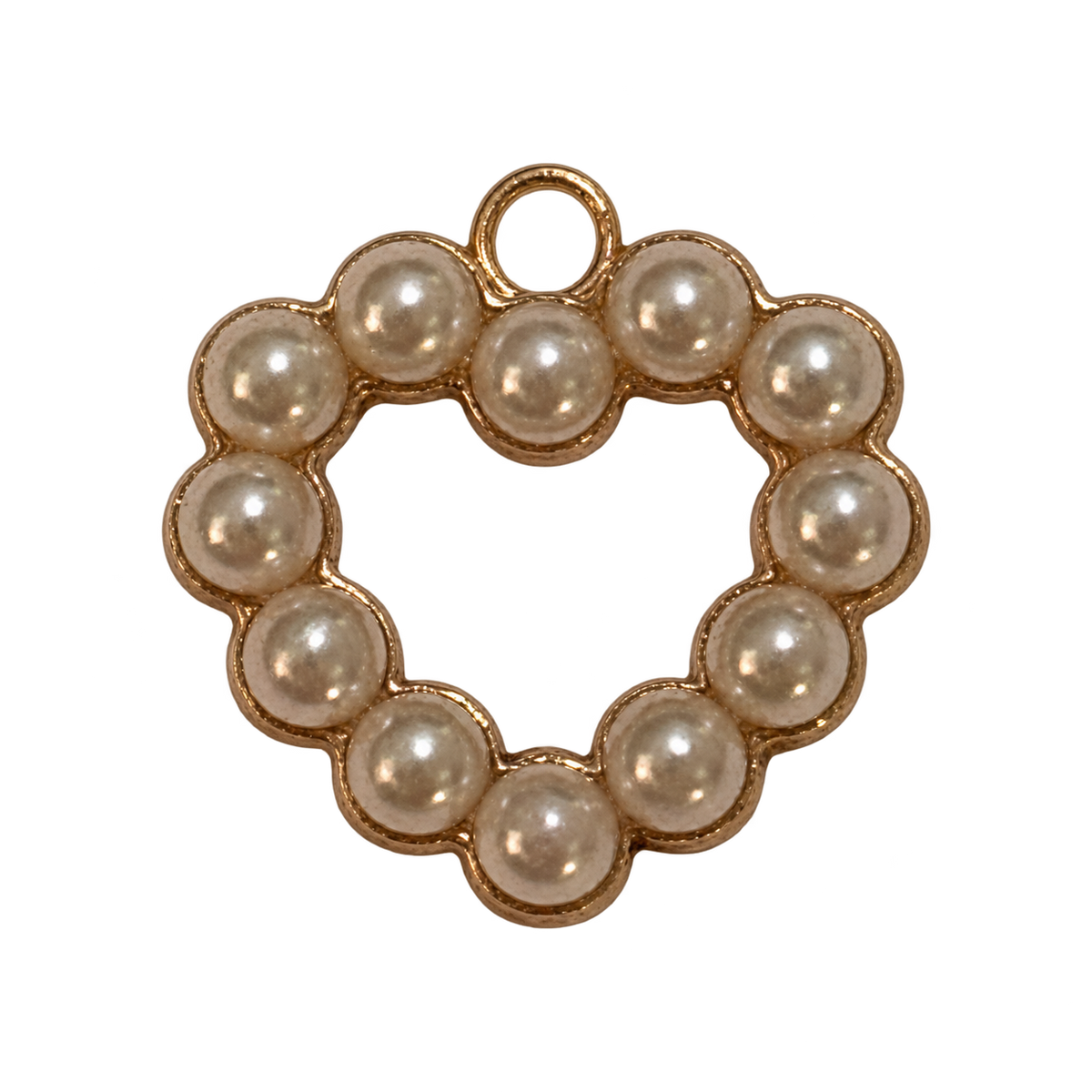 Pearly Heart charm, natural transparent charm image