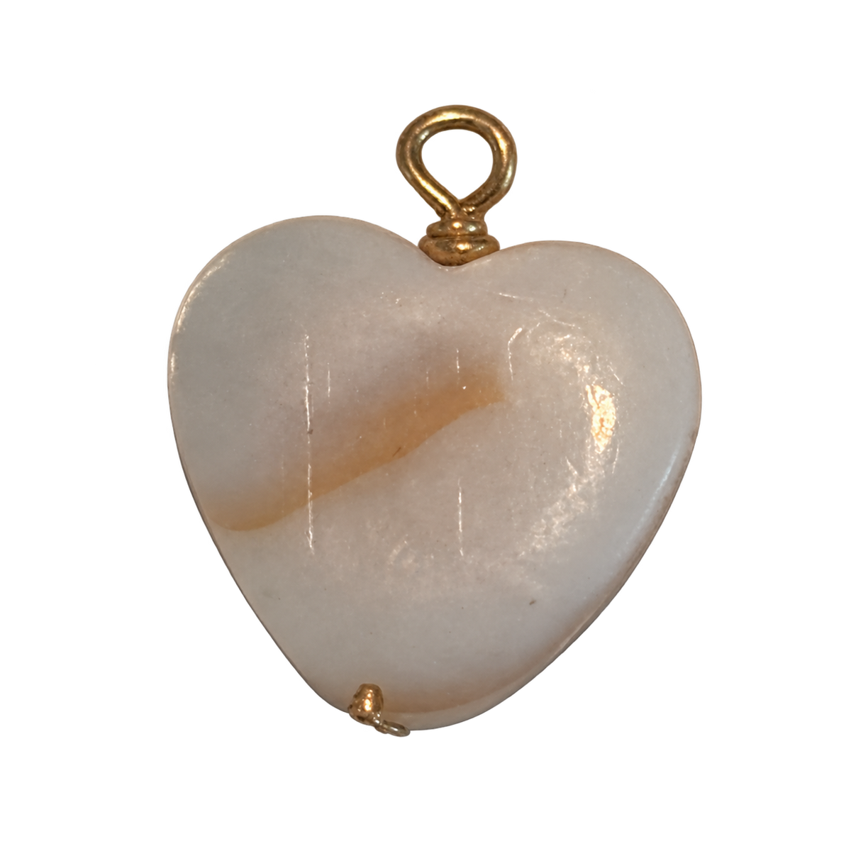 MOTHER OF PEARL HEART charm, natural transparent charm image