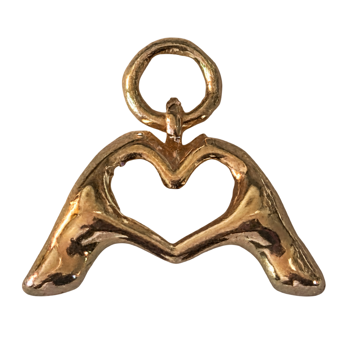 Hand Heart charm, natural transparent charm image