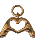 Hand Heart charm, natural transparent charm image