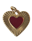 Dark pink centered heart Charm, natural transparent charm image