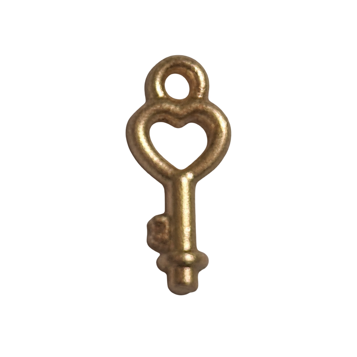 Heart key charm, natural transparent charm image