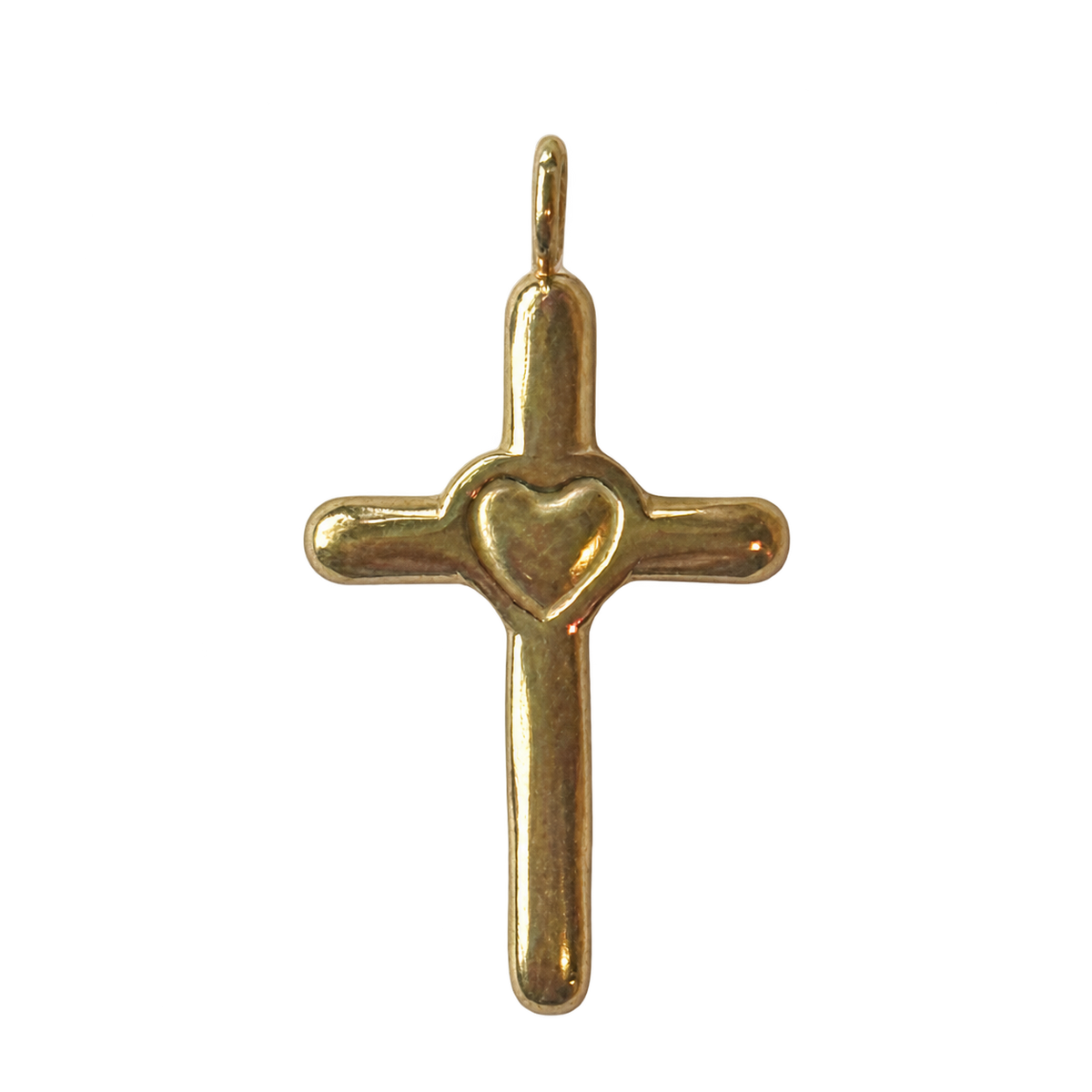 PVD Gold Plated Stainless Steel Love On The Cross Charm, natural transparent charm image