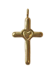 PVD Gold Plated Stainless Steel Love On The Cross Charm, natural transparent charm image
