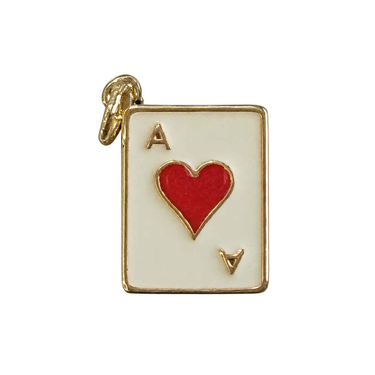Ace of Hearts/diamonds card charm, natural transparent charm image