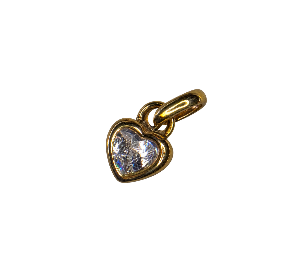 April gold heart birthstone charm on transparent background