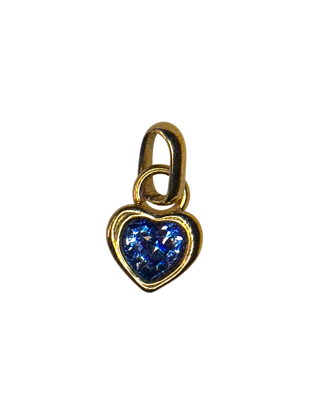 December gold heart birthstone charm on transparent background