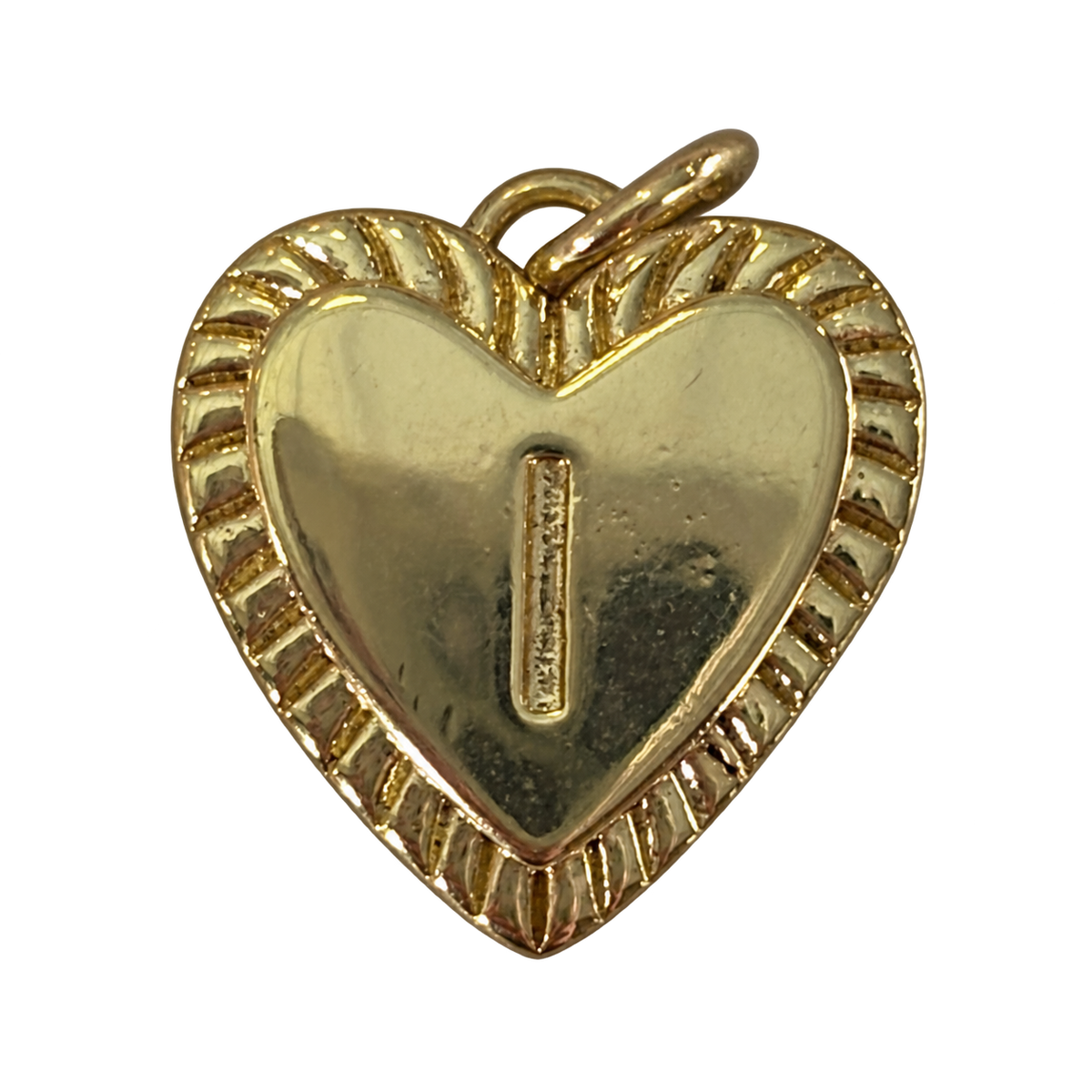 Heart filled letter I charm natural transparent image