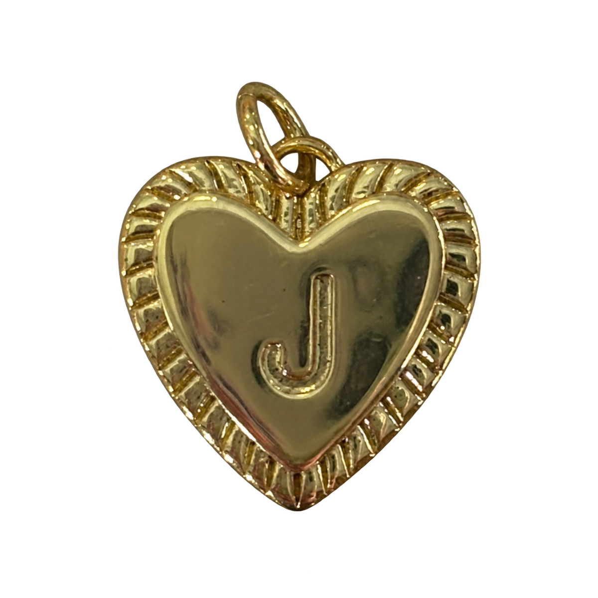 Heart filled letter J charm natural transparent image