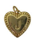 Heart filled letter J charm natural transparent image